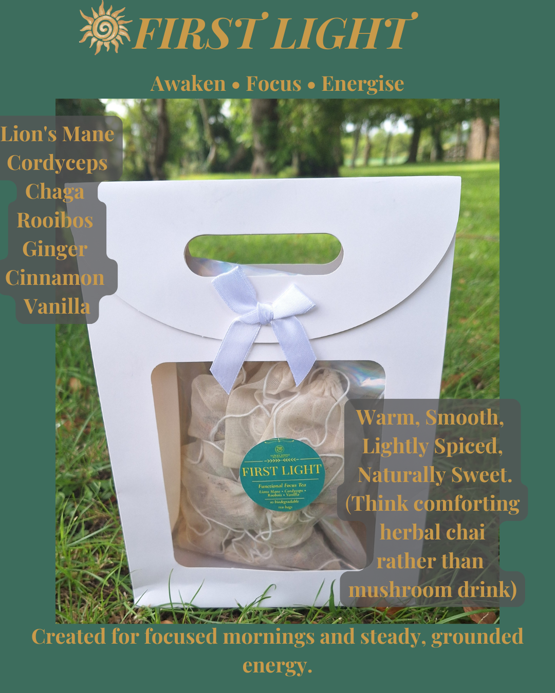 First Light - Lion’s Mane, Cordyceps & Chaga Mushroom Tea Blend